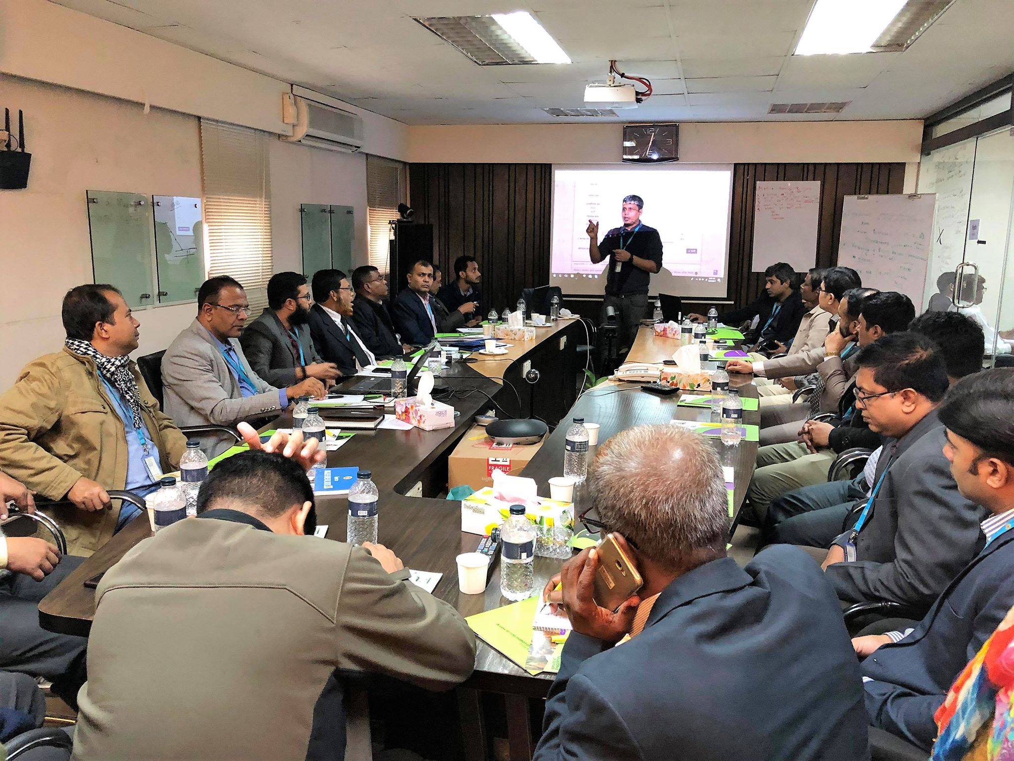 System integration and requirements gathering meeting at a2i, PMO meeting room