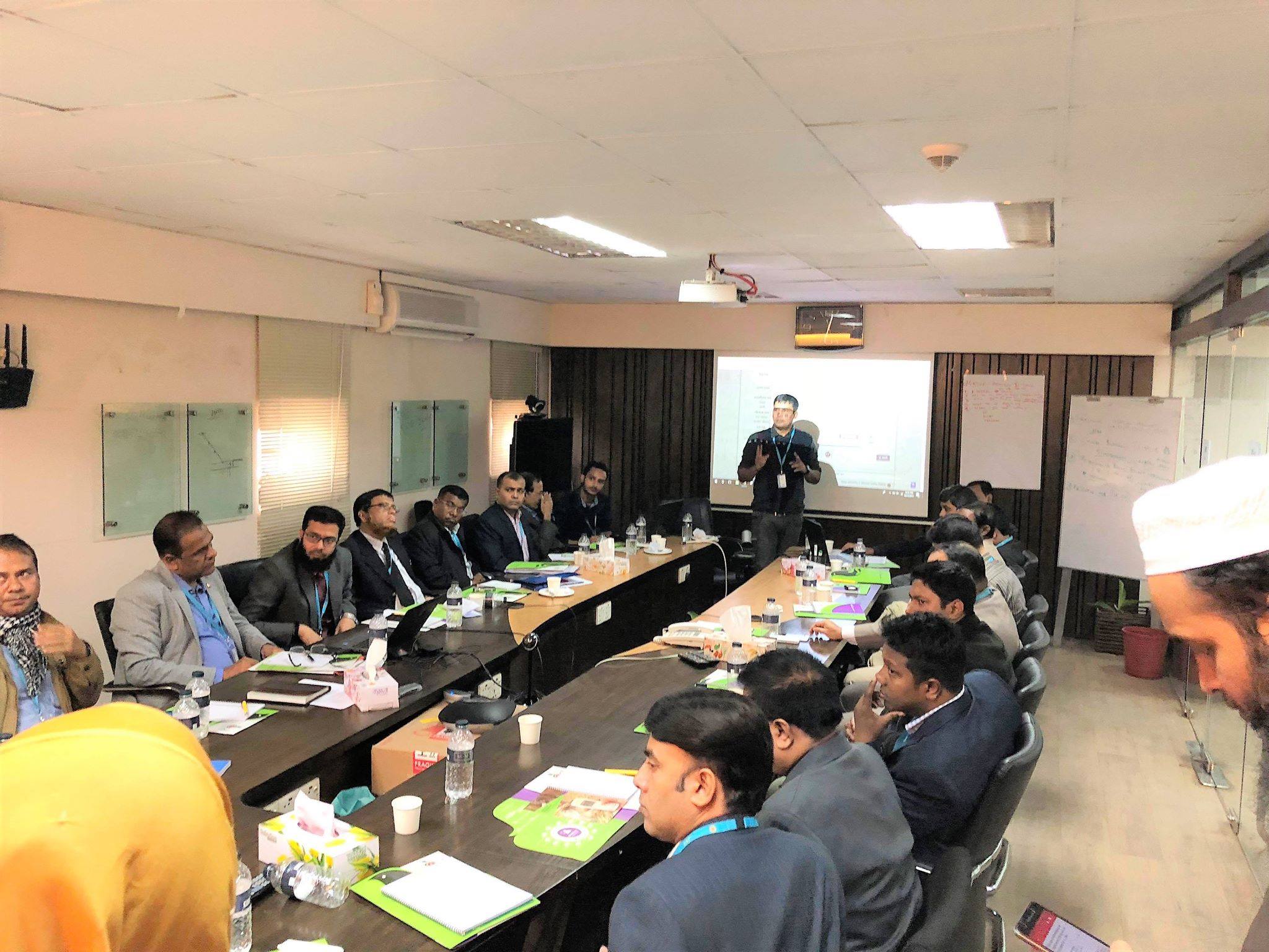 System integration and requirements gathering meeting at a2i, PMO meeting room