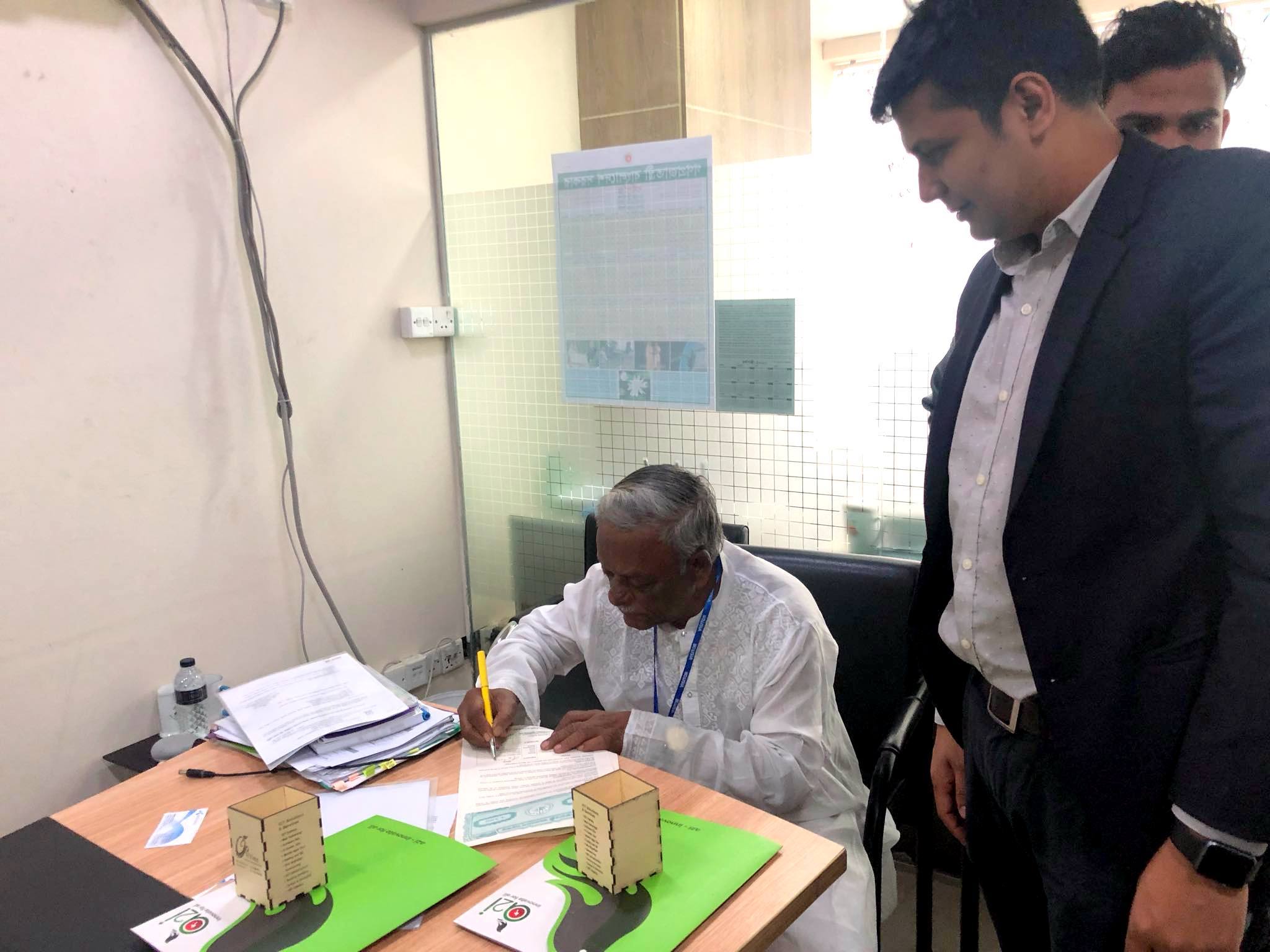Agreement signing with the Honourable Mayor, Haragach Municipality